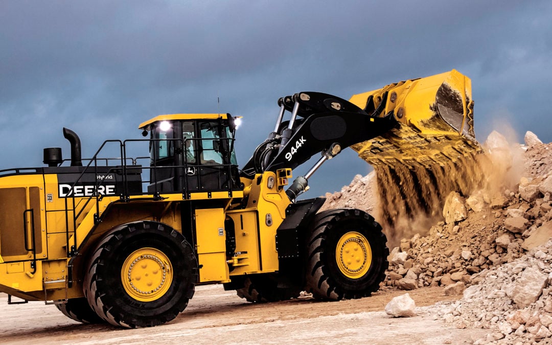 The John Deere 944K Hybrid Wheel Loader is a Powerful and Efficient Equipment Solution for Quarries