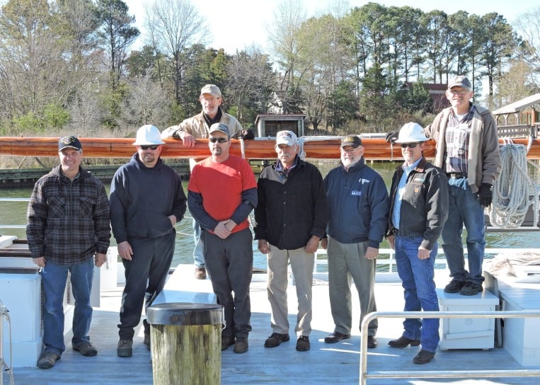 Southern Maryland Crane Rental re-stepped 76-mast @ marine museum