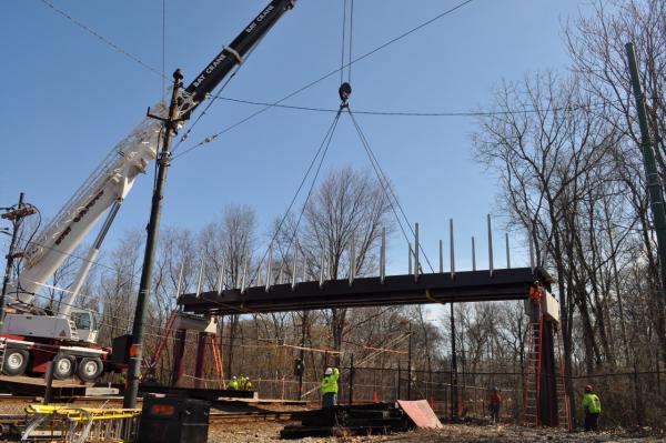 Bay Crane uses All Terrain crane to lift a new canopy-walk bridge