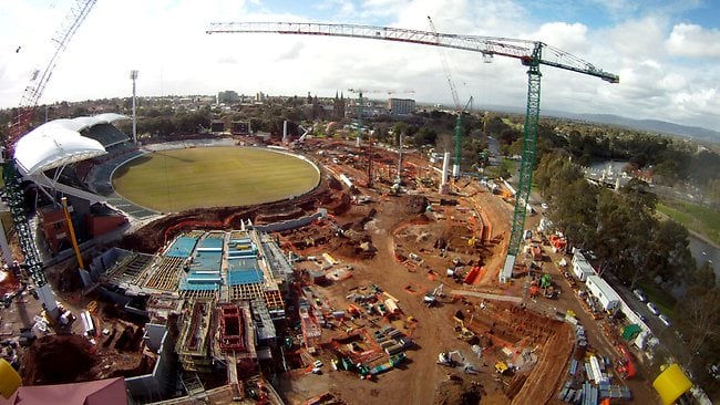 Quick Timelapse of walkway system set at Adelaide Oval Stadium in Australia