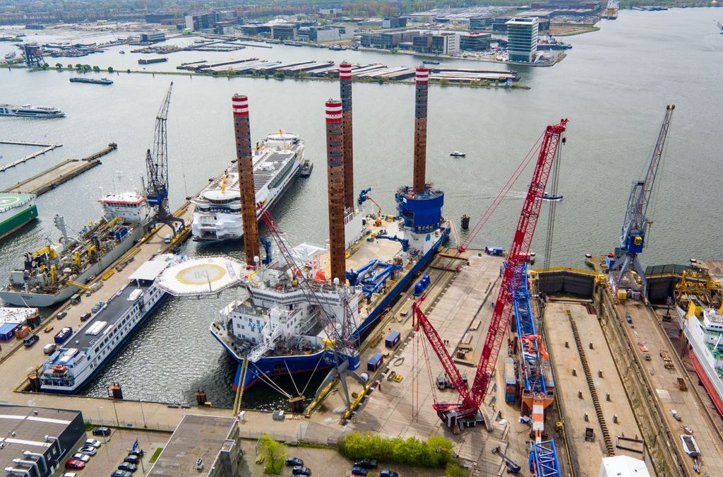 Damen Shiprepair increasing lift capacity on the A2SEA jack-up vessel Sea Installer