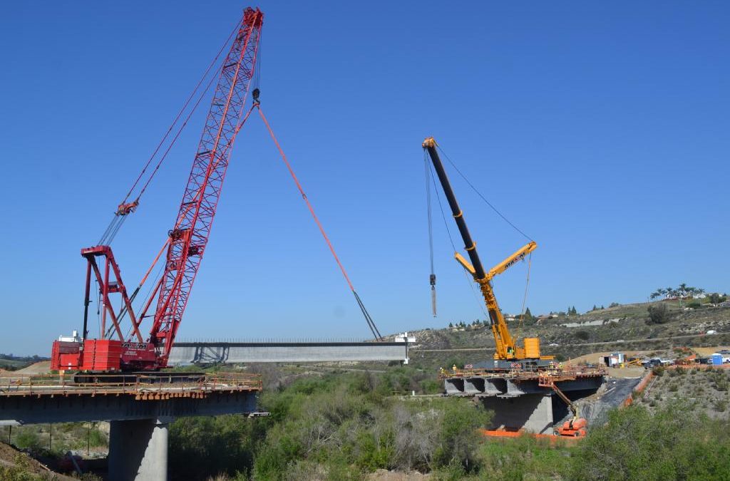 Nice Time Lapse video of Maxim Crane & T.Y. Lin International crews setting Bridge Girders on the Quarry Creek Bridge