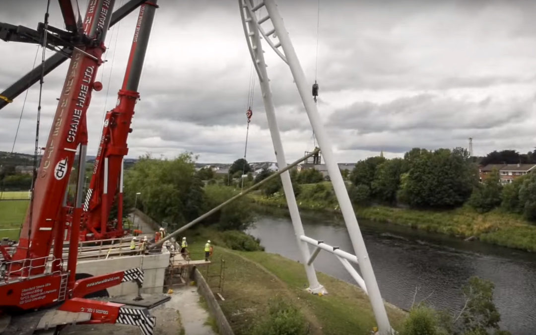 Lets Build a Bridge with three All Terrain cranes ranging from 350-ton to 750-ton in this quickie Time Lapse Video