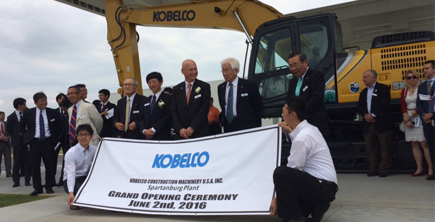 Kobelco opens excavator plant in Spartanburg County, SC, USA