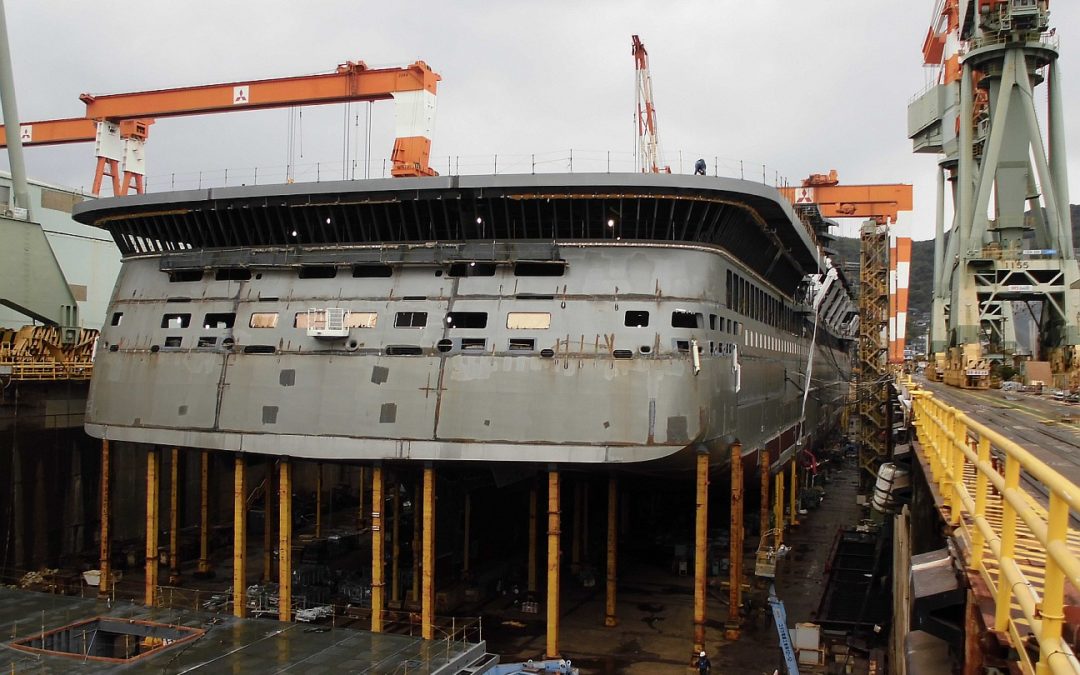 time lapse cruise ship construction