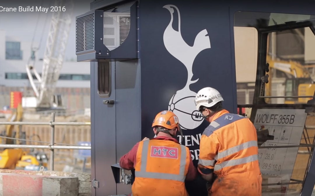 Videos of WOLFFKRAN luffing jib tower cranes at the new Tottenham Hotspur stadium in London