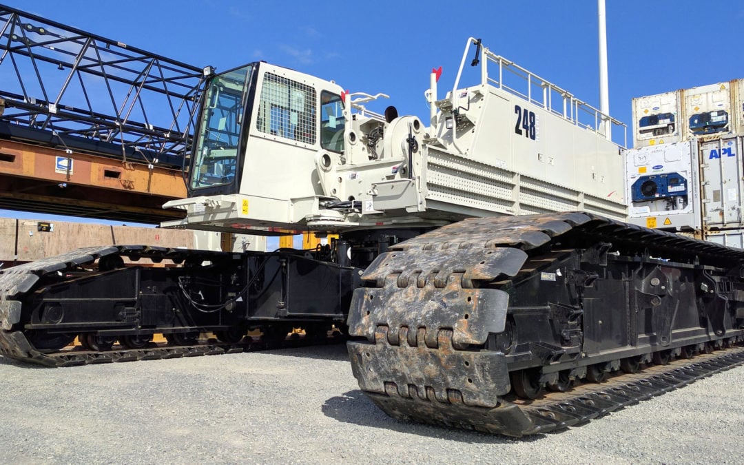 New Link-Belt 200-ton 248 HSL crawler arrives at the Port of Dillingham in Alaska