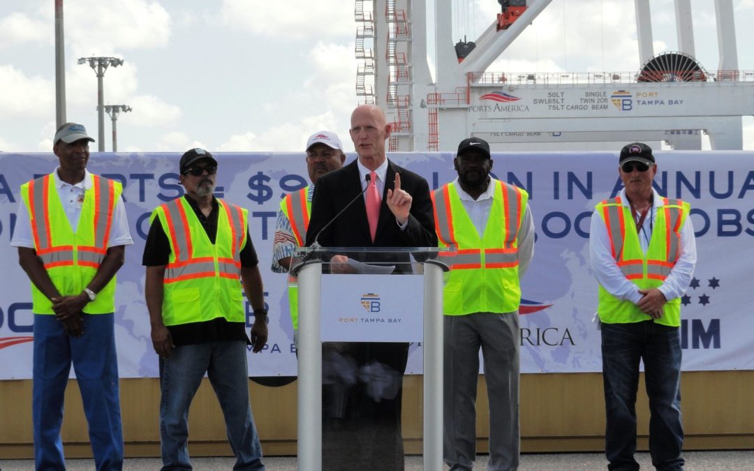 Huge $24 Million Cargo Cranes Unveiled at Port Tampa Bay during Ceremony