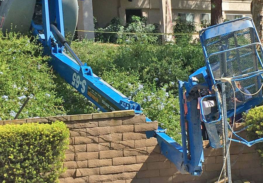 Worker dies when Genie S-65 aerial lift tips over in accident in Orange County, California