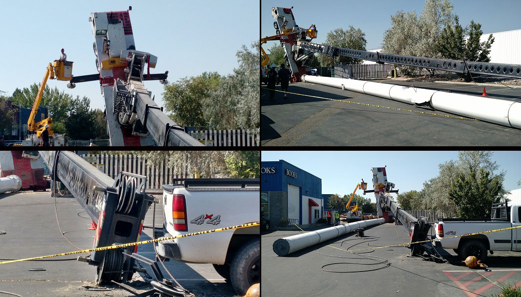 Link-Belt hydraulic mobile truck crane tips over in Reno.  No one hurt