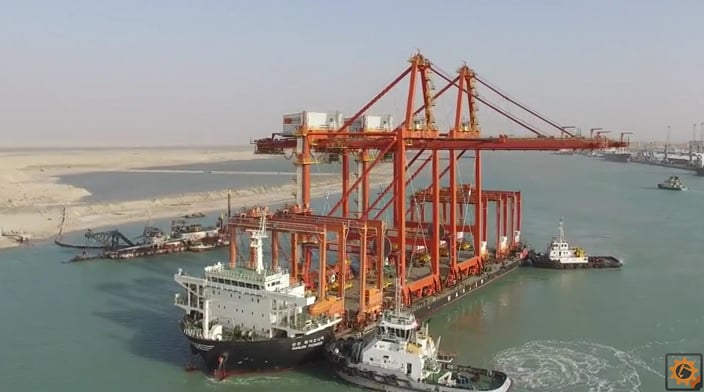 Iraqi Port has taken delivery of two new post-panamax cranes and three Rubber Tired Gantry Cranes