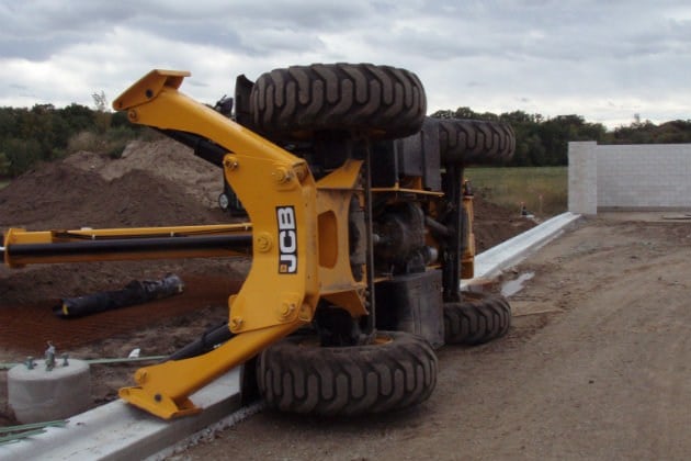 It is suspected ground conditions causes JCB telehandler to tip over in Minnesota