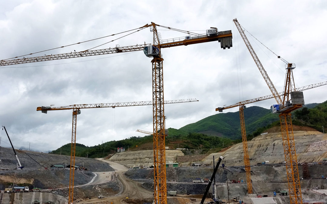 23 Potain cranes keep multi-year Xayaburi dam project on schedule