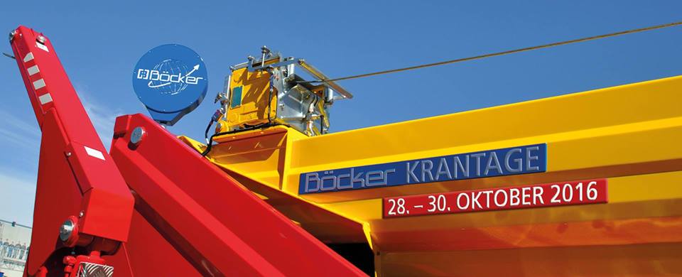 Manufacturer Böcker is holding its annual Crane Days 2016 October 28-30 in Werne, Germany
