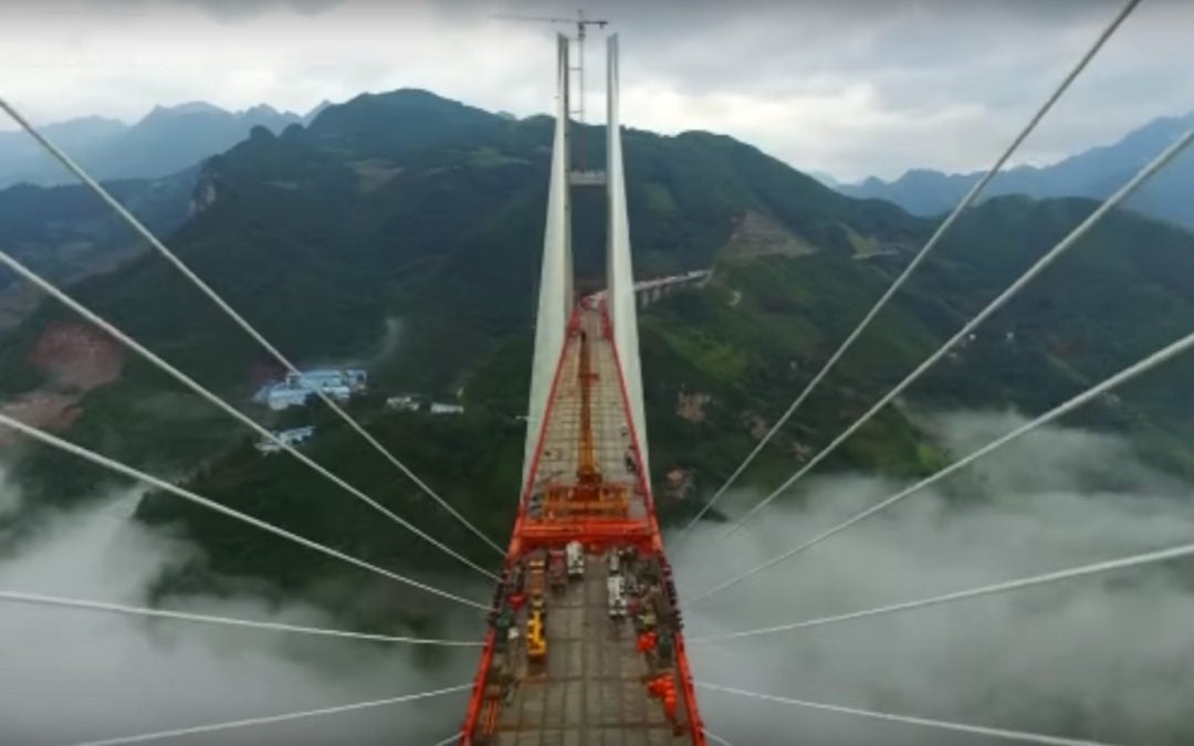 Time Lapse Video of the World’s highest bridge to open at the end of 2016 in China