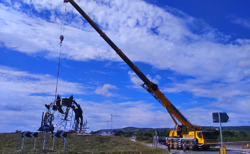 Ainscough Crane Hire’s 90-tonner installs sculpture outside of London