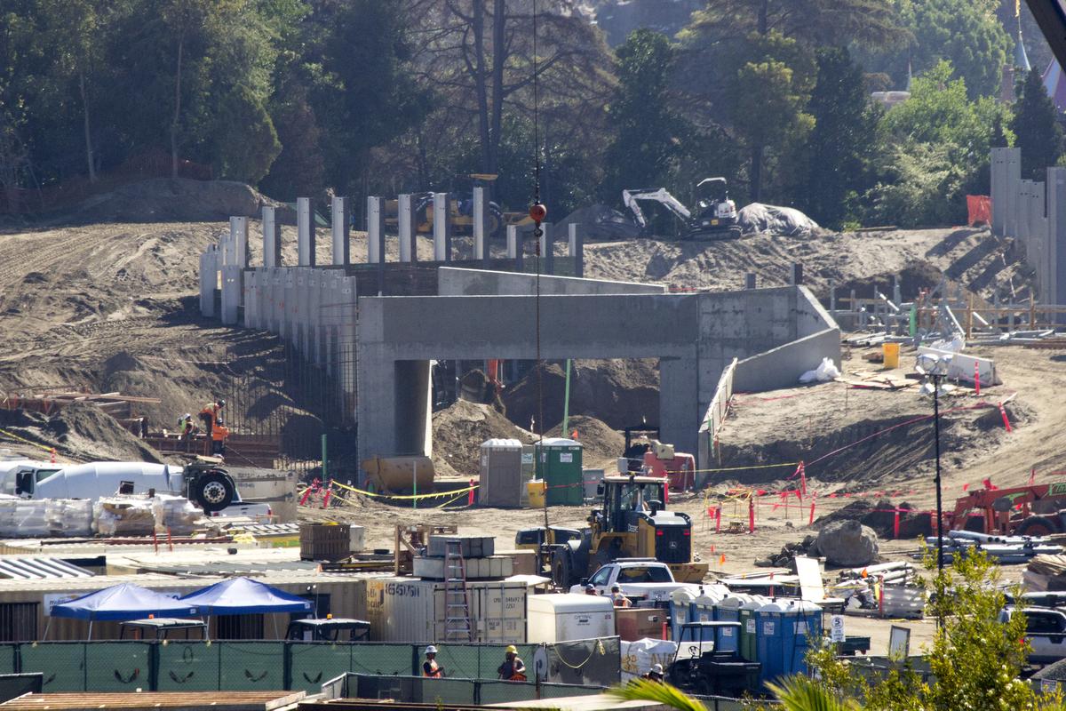One of the access tunnels to "Star Wars" land appears to be complete at Disneyland, except for theming. The Disneyland Railroad will ride over the top of this tunnel. Or it could be an entrance to a secret Rebel base. Time will tell in this land that will be from a long time ago in a galaxy far, far away. in Anaheim on Wednesday, October 19, 2016. (Photo by Mark Eades, Orange County Register/SCNG)