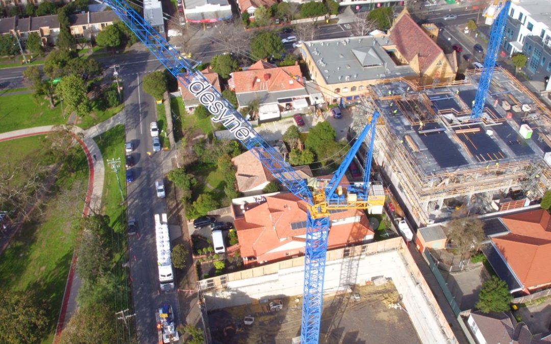 71st Raimondi Luffing Jib Tower Crane goes up in Melbourne, Australia