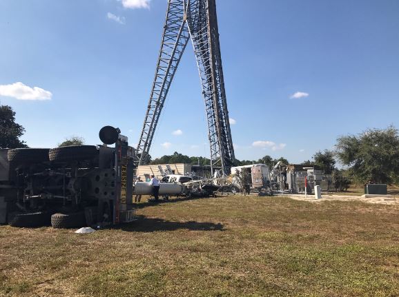 120-ton All Terrain Crane tips over at cell tower site in Florida.