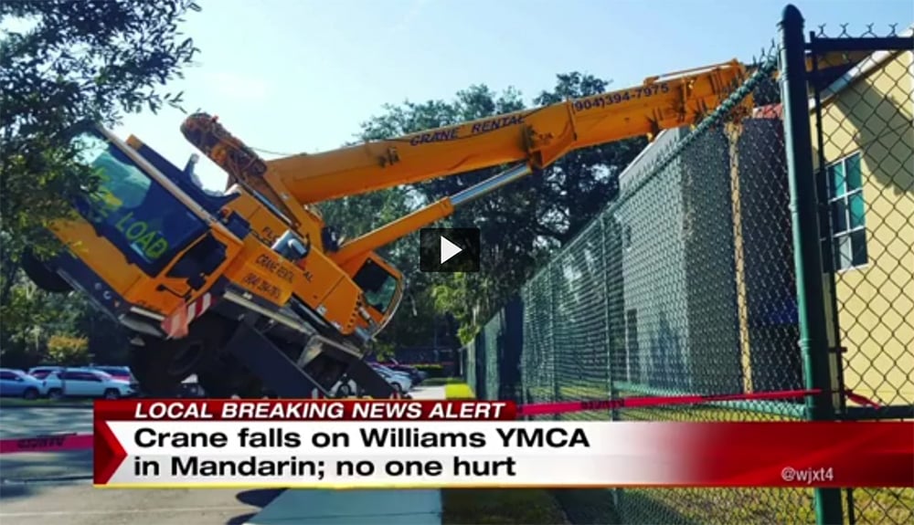 A Florida Mechanical Systems, Inc. All Terrain crane tips over in Florida