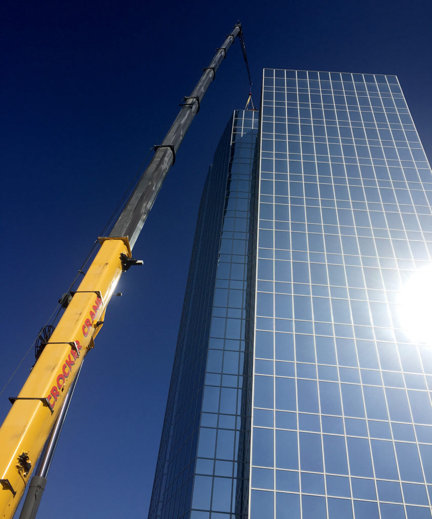 Crocker Crane's Grove GMK6300L spotted working for Zenith Roofing