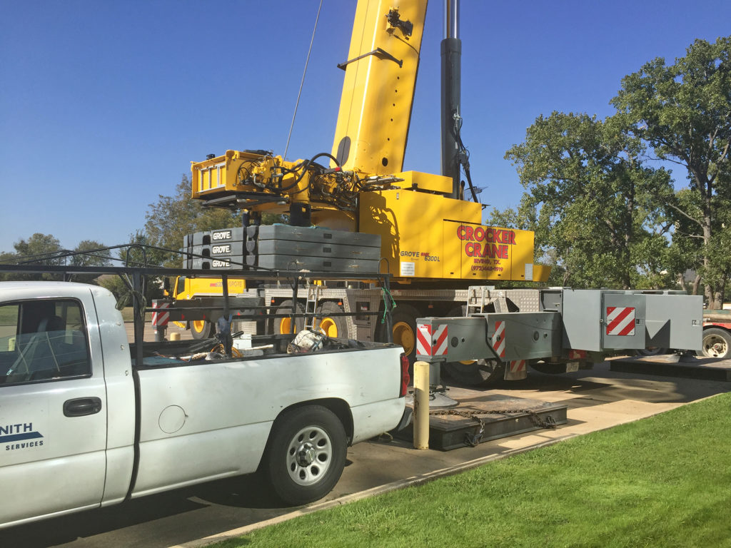 Crocker Crane's Grove GMK6300L spotted working for Zenith Roofing