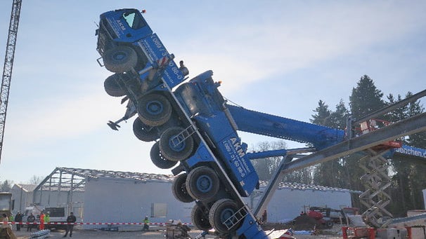A AKM Autokranvermietung GmbH Liebherr AT crane tipped over in Germany