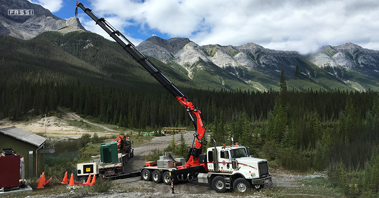 The largest knuckle boom loader crane in Alberta goes to Encore Trucking & Transport Ltd.