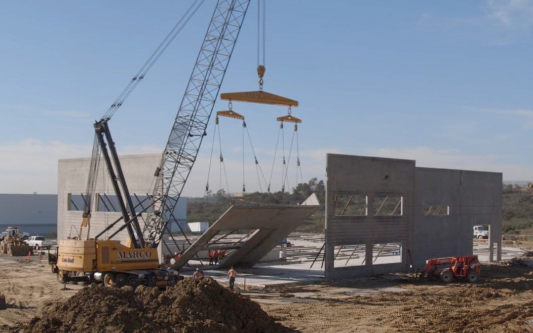 Cool Videos-Marco’s 300-ton Link-Belt HC-278H II truck crane makes quick work of a Tilt Up construction project in Carlsbad