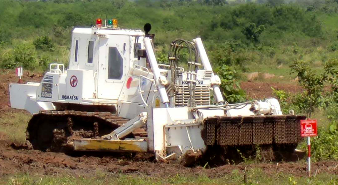 Komatsu Demining machine Completes Disposal of Landmines in Angola