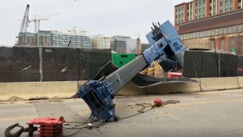 Telecrawler Crane Tips over and injures crane operator in Washington DC