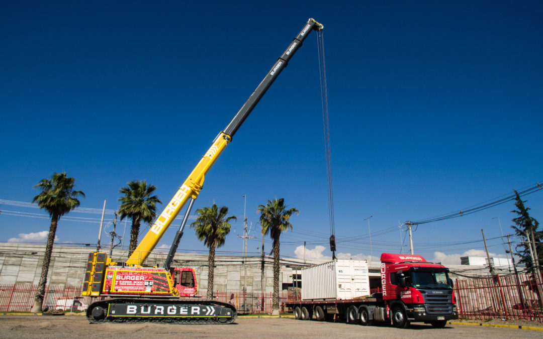 Burger Gruas Y Transportes Especiales a Chiliean crane rental firm has taken delivery of a Grove GHC130 Telecrawler Crane