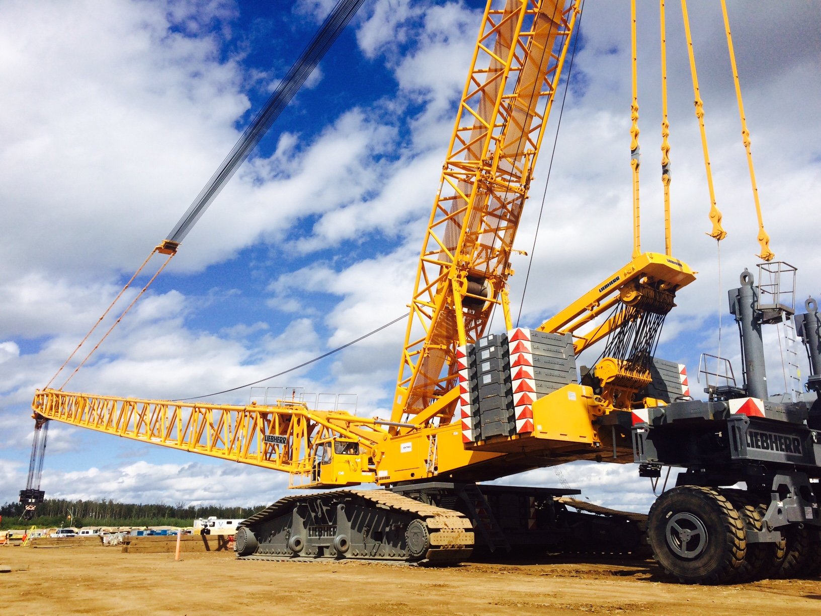 big yellow crane and construction set