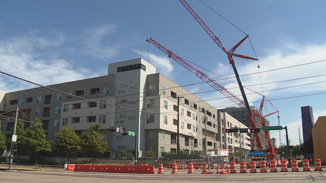 TNT Crane and Rigging brought in All Terrain cranes to remove downed Tower Crane in Dallas